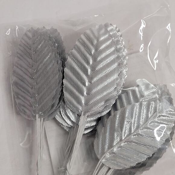 Silver Artificial Leaves in Packaging for Crafting - Picture 2 of 7